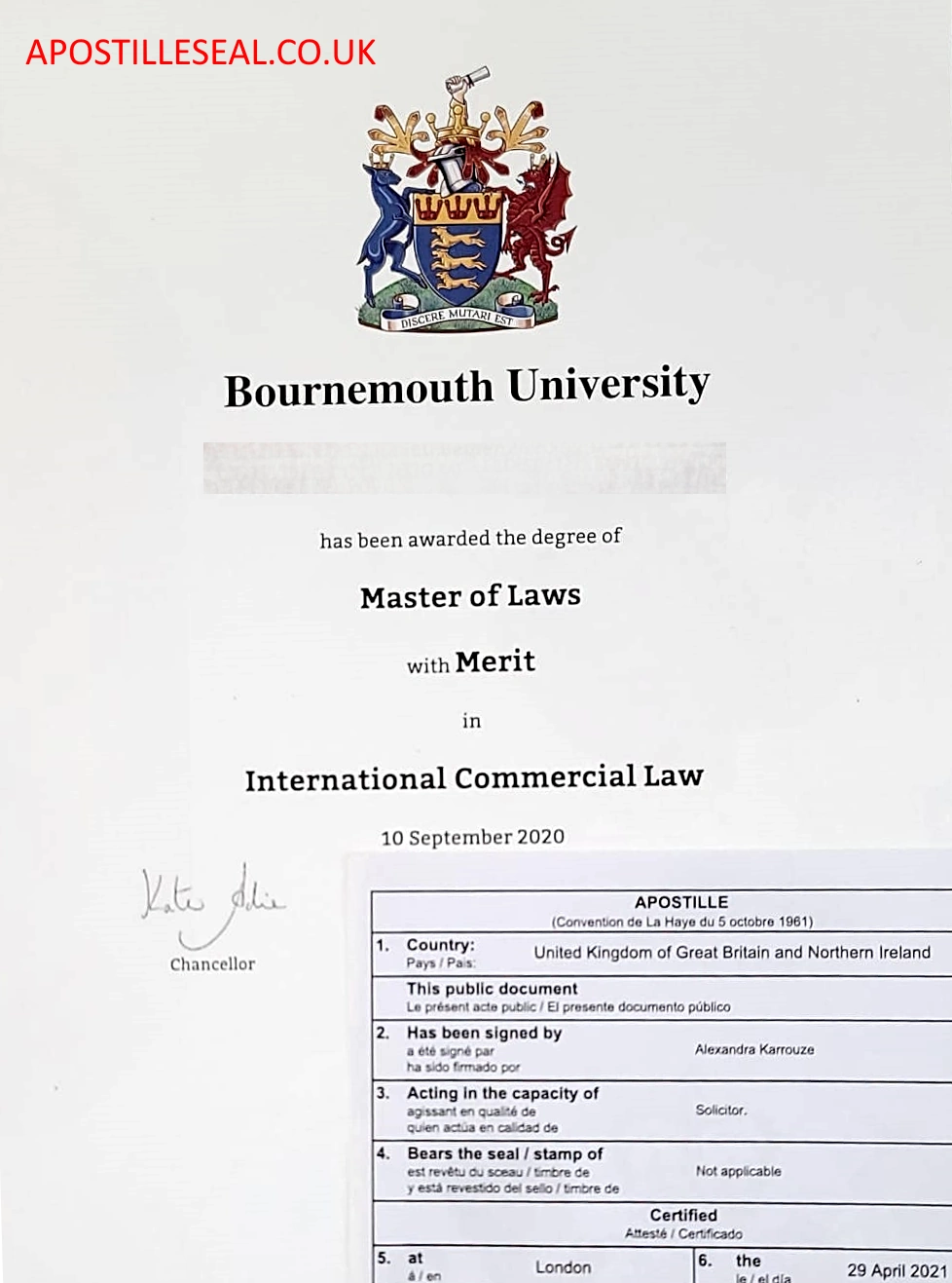 Aberystwyth University Apostille