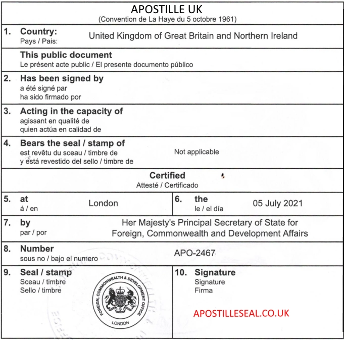 Hague Apostille From London Apostille Services Ltd.