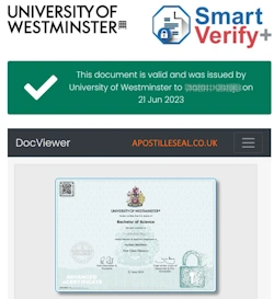 Apostille Westminster University