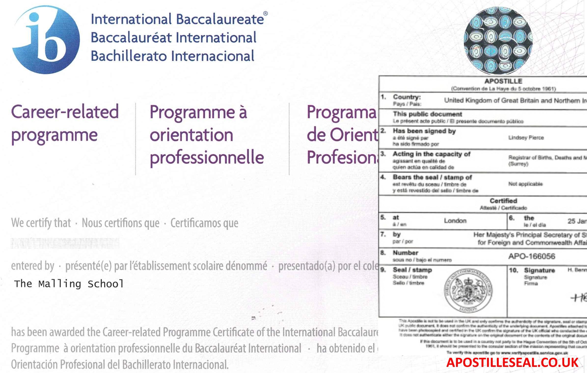 international baccalaureate apostille