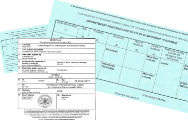 NO IMPEDIMENT CERTIFICATE Apostille from £59 Free advise